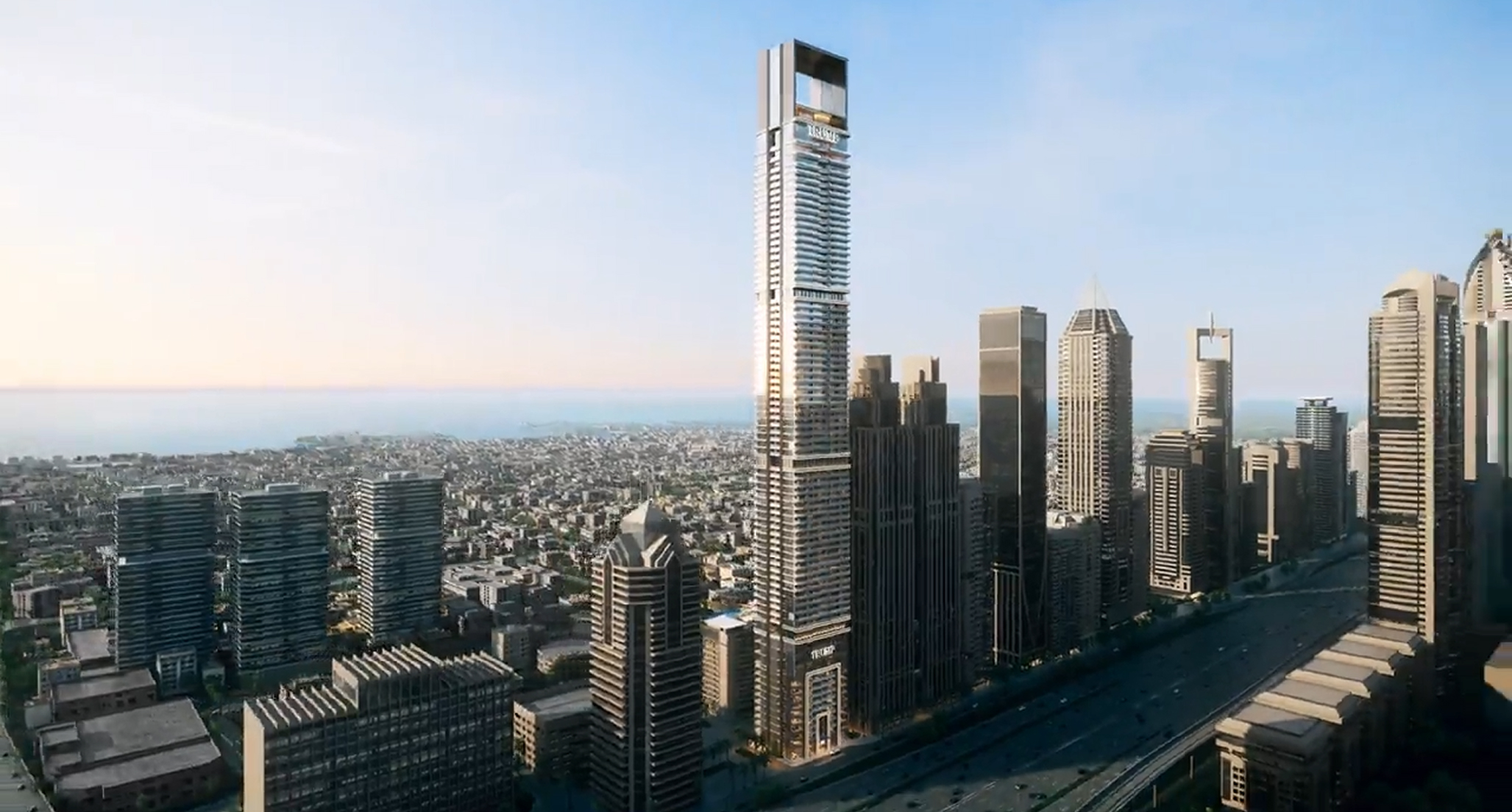 Highlight background of Trump Tower Dubai
